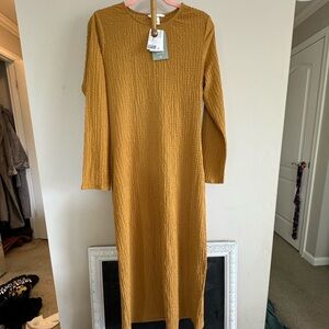 H&M Yellow Long Sleeve Sheath Dress
